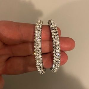 Faux Diamond Hoops